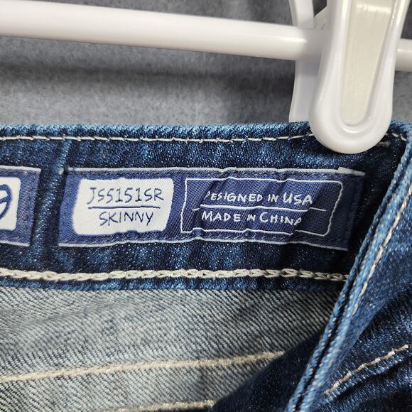 Miss Me Jeans 29 Dark INDIGO Blue JS5151SR Skinny STRETCH Low Rise Plain Pocket - Picture 6 of 12